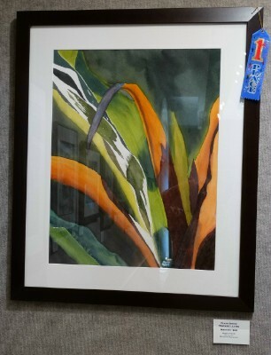 The painting, "Plant Series - Morning Leaves"